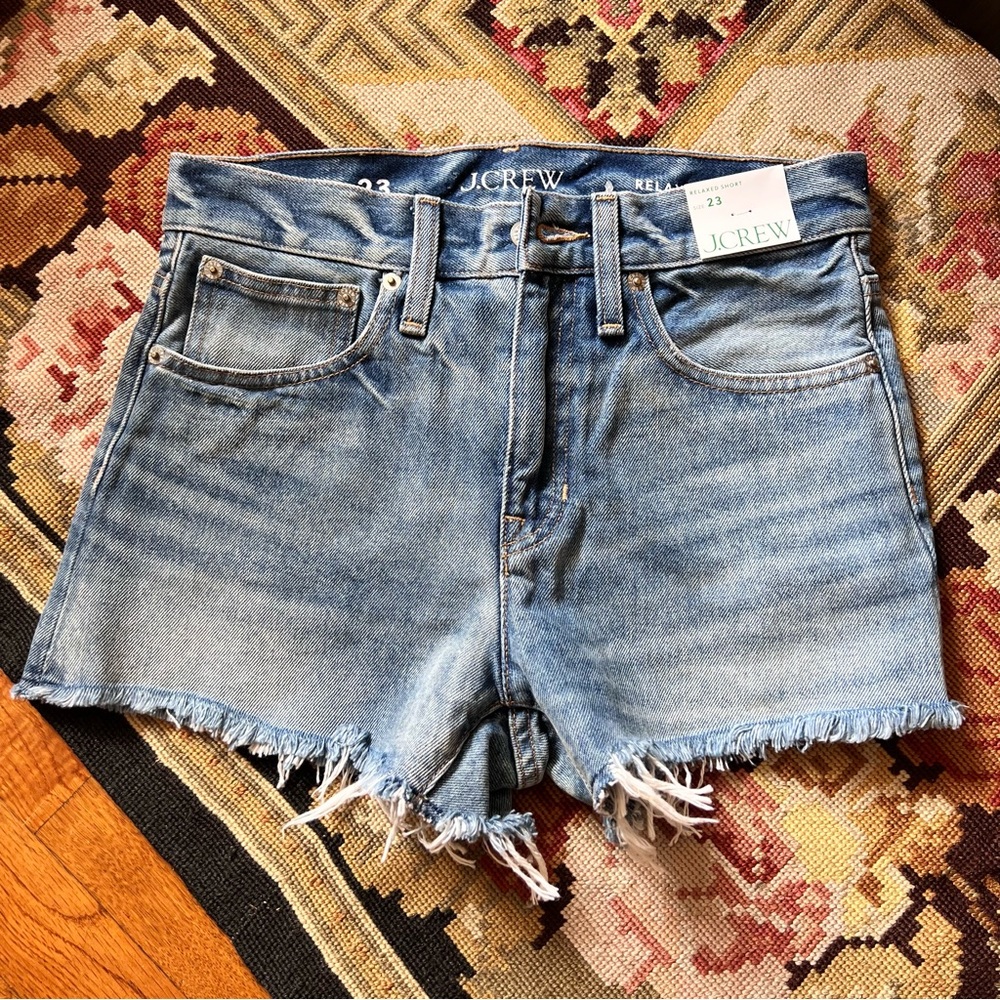 J. Crew Relaxed Denim Shorts Baxter St Wash Size 23